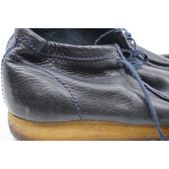 Clarks Originals Wallabee Shoes Mens Size 11.5 Black Leather Moccasin Crepe Sole main image 9